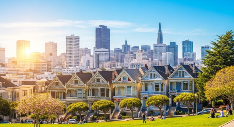 San Francisco weekend guide featuring the Painted Ladies and city skyline